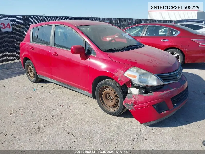 2011 Nissan Versa 1.8S VIN: 3N1BC1CP3BL505229 Lot: 40698533