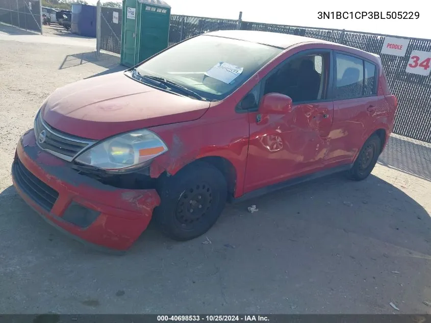 2011 Nissan Versa 1.8S VIN: 3N1BC1CP3BL505229 Lot: 40698533