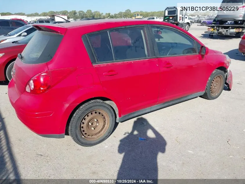 2011 Nissan Versa 1.8S VIN: 3N1BC1CP3BL505229 Lot: 40698533