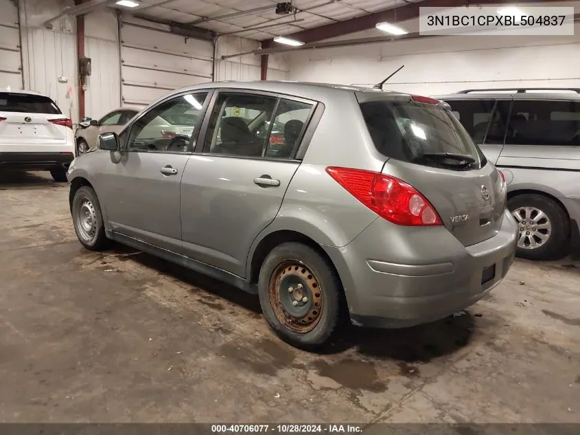 2011 Nissan Versa 1.8S VIN: 3N1BC1CPXBL504837 Lot: 40706077