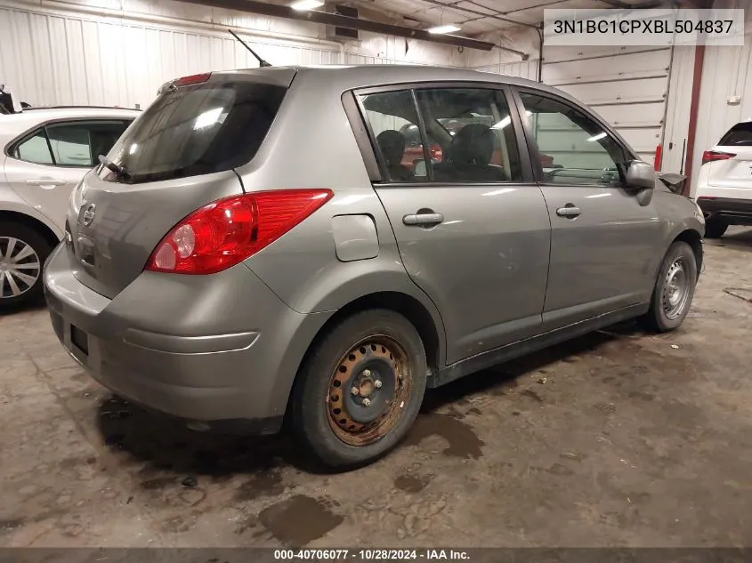 2011 Nissan Versa 1.8S VIN: 3N1BC1CPXBL504837 Lot: 40706077