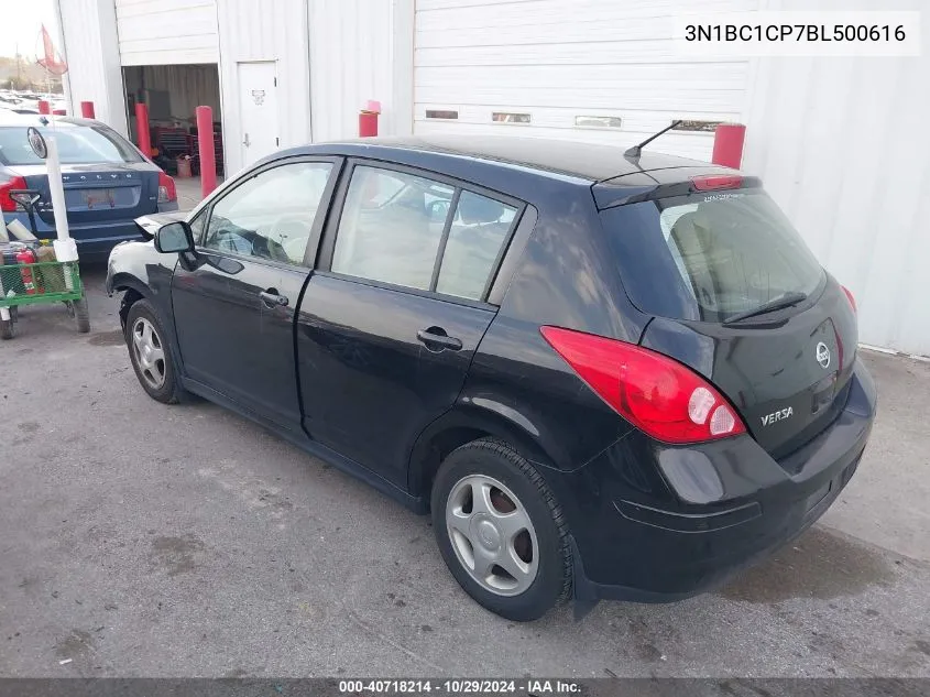 2011 Nissan Versa 1.8S VIN: 3N1BC1CP7BL500616 Lot: 40718214