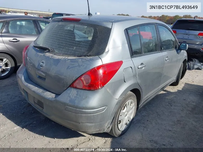 2011 Nissan Versa 1.8S VIN: 3N1BC1CP7BL493649 Lot: 40723114