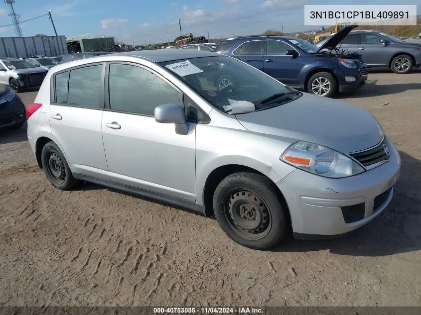 2011 Nissan Versa S/Sl VIN: 3N1BC1CP1BL409891 Lot: 40753085