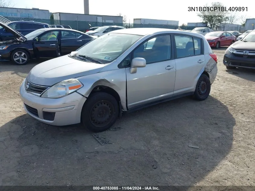 2011 Nissan Versa S/Sl VIN: 3N1BC1CP1BL409891 Lot: 40753085