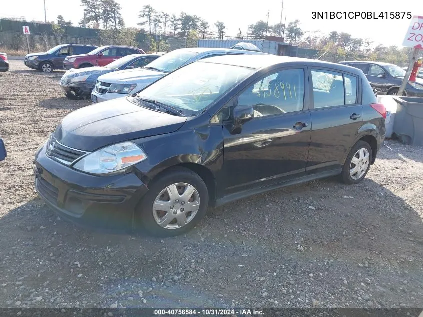 2011 Nissan Versa 1.8S VIN: 3N1BC1CP0BL415875 Lot: 40756584