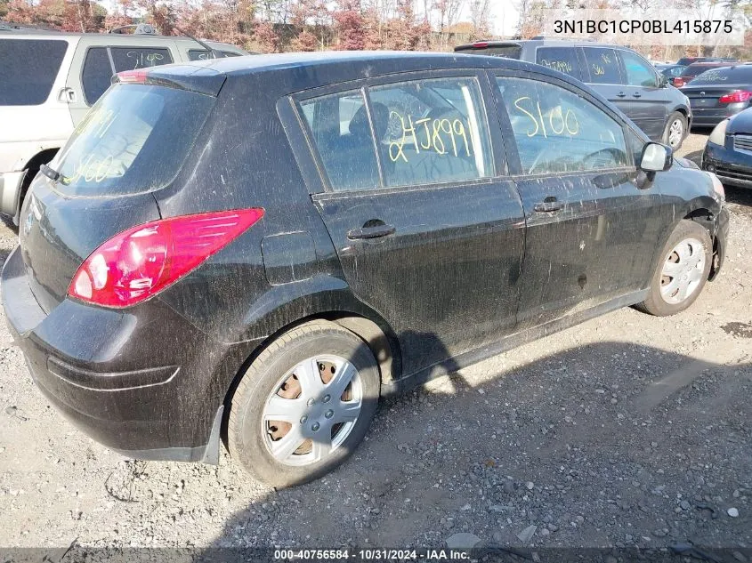 2011 Nissan Versa 1.8S VIN: 3N1BC1CP0BL415875 Lot: 40756584