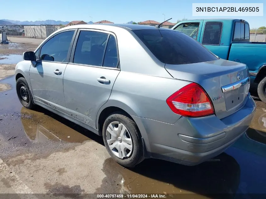 2011 Nissan Versa S/Sl VIN: 3N1BC1AP2BL469505 Lot: 40757459