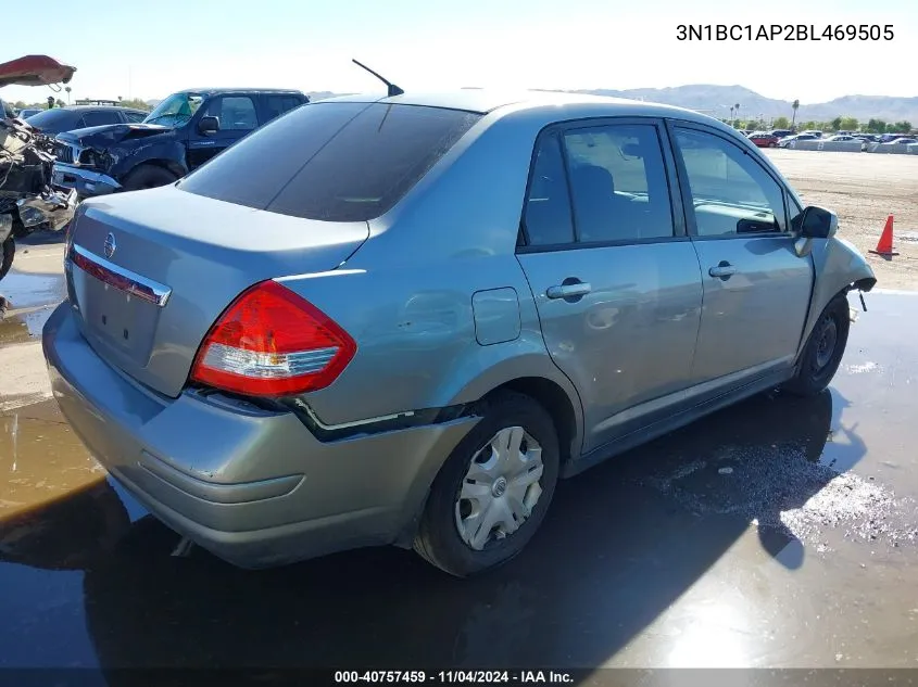 2011 Nissan Versa S/Sl VIN: 3N1BC1AP2BL469505 Lot: 40757459