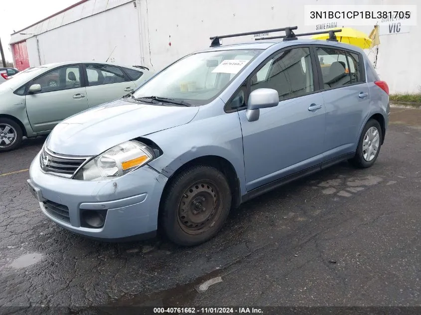 2011 Nissan Versa 1.8S VIN: 3N1BC1CP1BL381705 Lot: 40761662