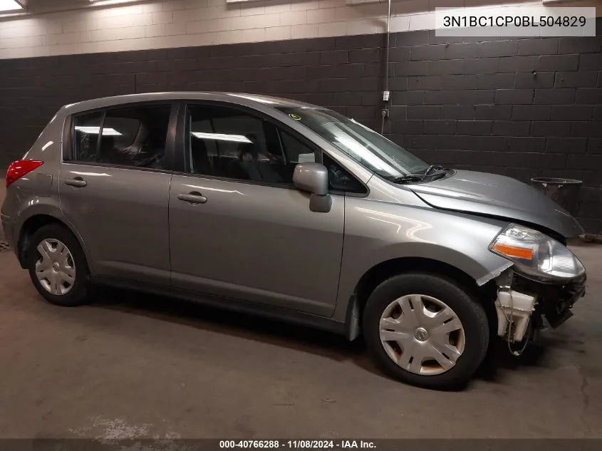 2011 Nissan Versa 1.8S VIN: 3N1BC1CP0BL504829 Lot: 40766288