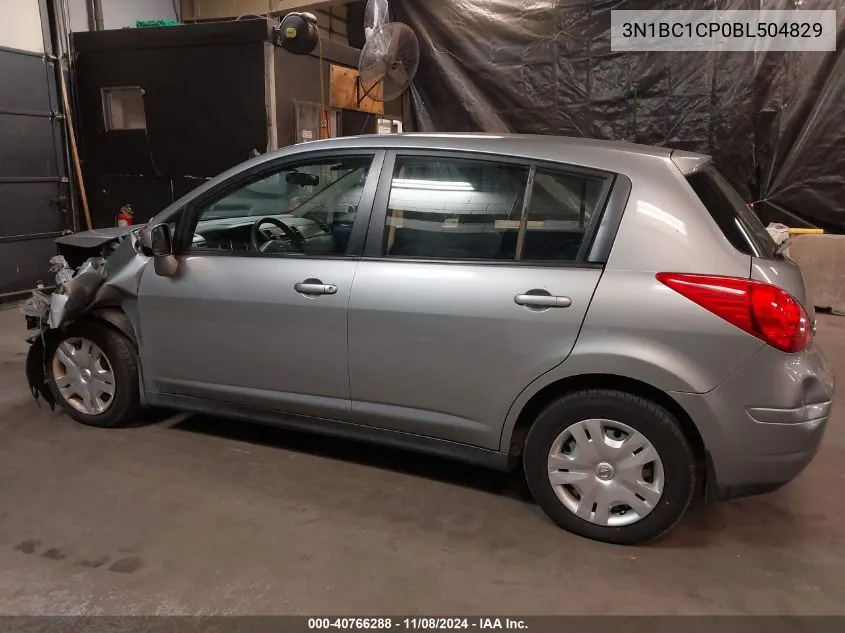 2011 Nissan Versa 1.8S VIN: 3N1BC1CP0BL504829 Lot: 40766288