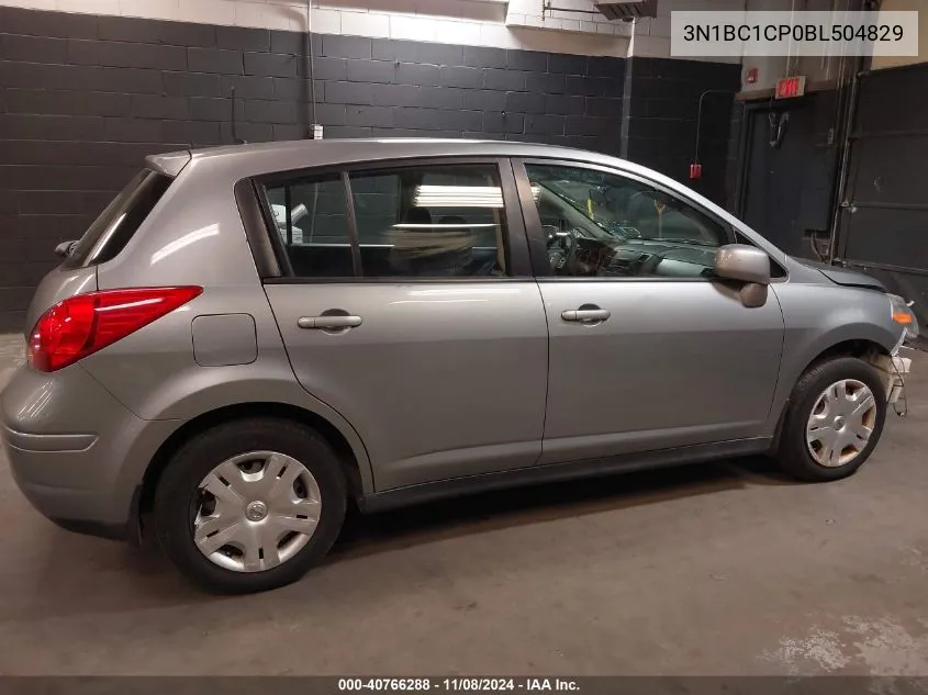 2011 Nissan Versa 1.8S VIN: 3N1BC1CP0BL504829 Lot: 40766288