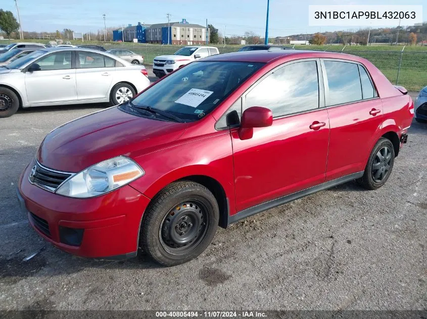 2011 Nissan Versa 1.8S VIN: 3N1BC1AP9BL432063 Lot: 40805494