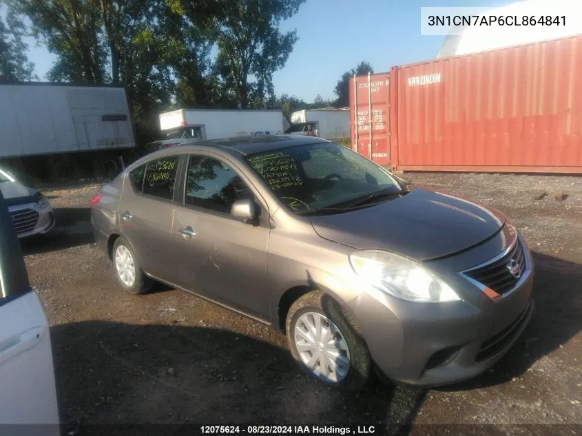 2012 Nissan Versa 1.6 Sv VIN: 3N1CN7AP6CL864841 Lot: 12075624