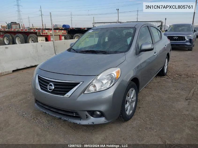 2012 Nissan Versa 1.6 Sl VIN: 3N1CN7APXCL805761 Lot: 12087023