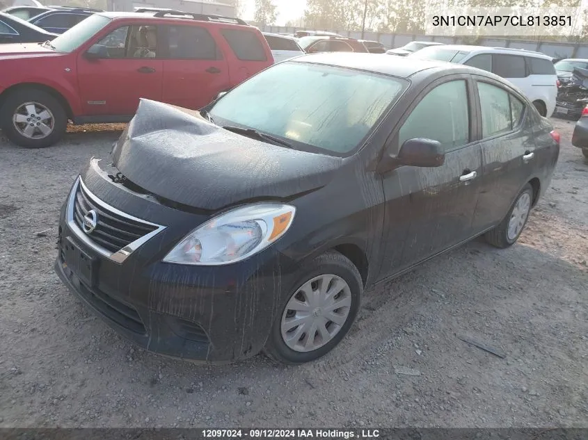 2012 Nissan Versa 1.6 Sv VIN: 3N1CN7AP7CL813851 Lot: 12097024