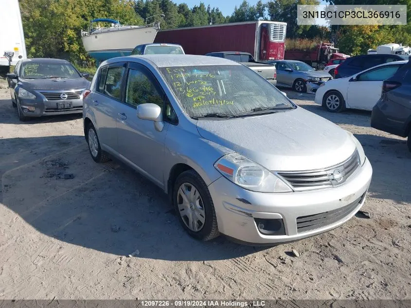 2012 Nissan Versa VIN: 3N1BC1CP3CL366916 Lot: 12097226