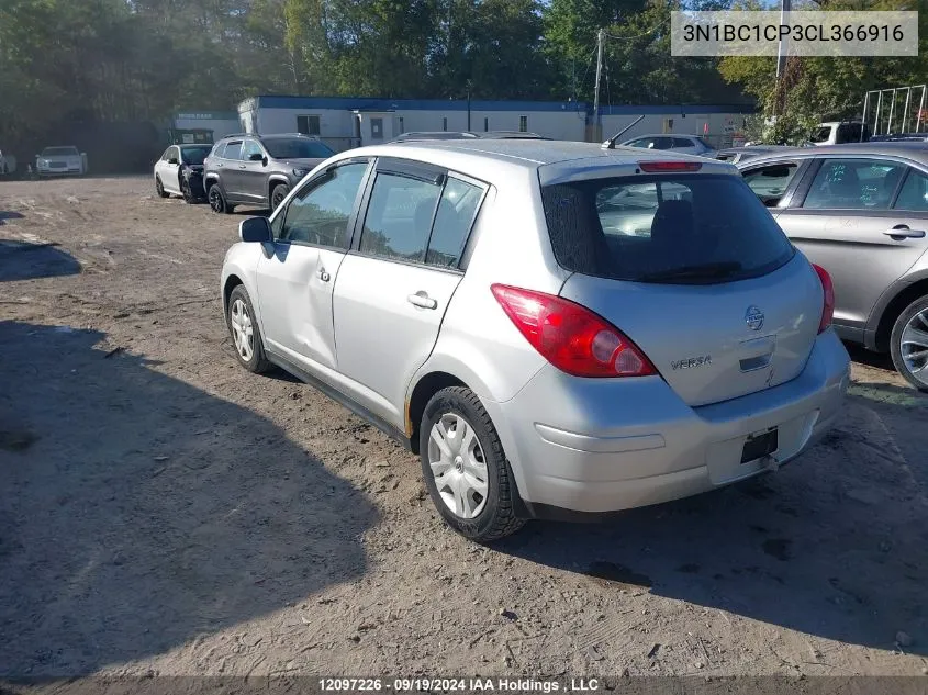 2012 Nissan Versa VIN: 3N1BC1CP3CL366916 Lot: 12097226