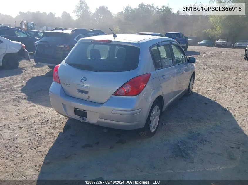 2012 Nissan Versa VIN: 3N1BC1CP3CL366916 Lot: 12097226