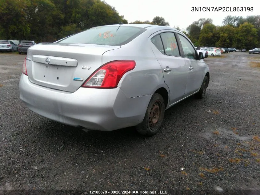 2012 Nissan Versa S/Sv/Sl VIN: 3N1CN7AP2CL863198 Lot: 12105879