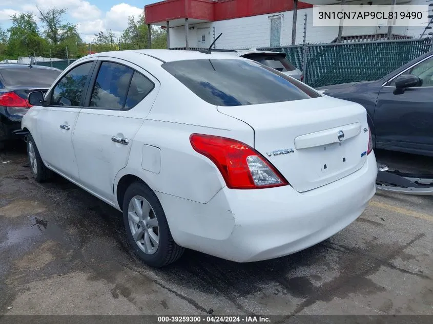 2012 Nissan Versa 1.6 Sl VIN: 3N1CN7AP9CL819490 Lot: 39259300