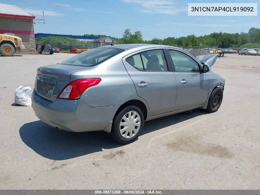 2012 Nissan Versa 1.6 Sv VIN: 3N1CN7AP4CL919092 Lot: 39573269