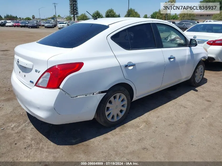 2012 Nissan Versa 1.6 Sv VIN: 3N1CN7AP6CL835937 Lot: 39884989