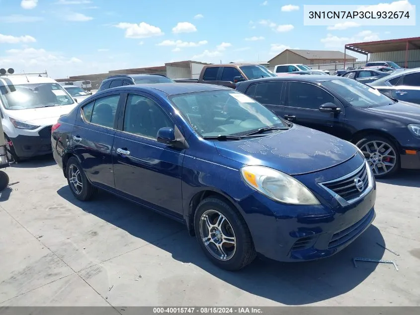 2012 Nissan Versa 1.6 Sv VIN: 3N1CN7AP3CL932674 Lot: 40015747