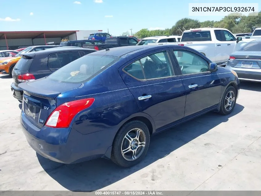 2012 Nissan Versa 1.6 Sv VIN: 3N1CN7AP3CL932674 Lot: 40015747