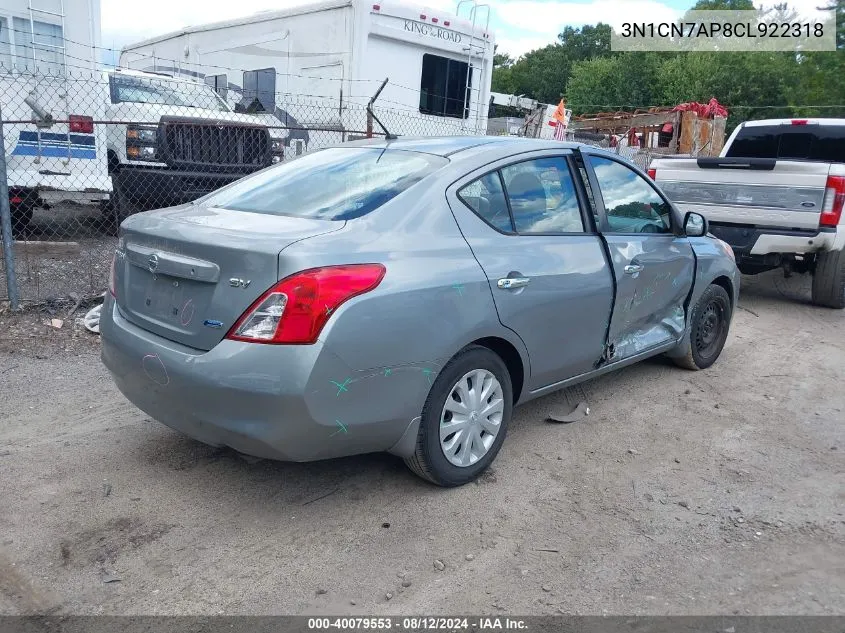 3N1CN7AP8CL922318 2012 Nissan Versa 1.6 Sv