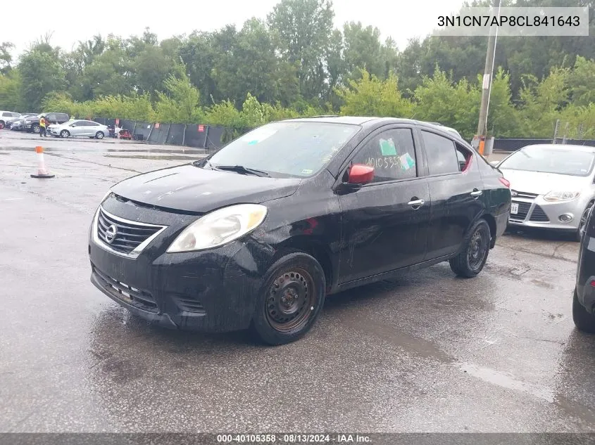 2012 Nissan Versa 1.6 Sv VIN: 3N1CN7AP8CL841643 Lot: 40105358