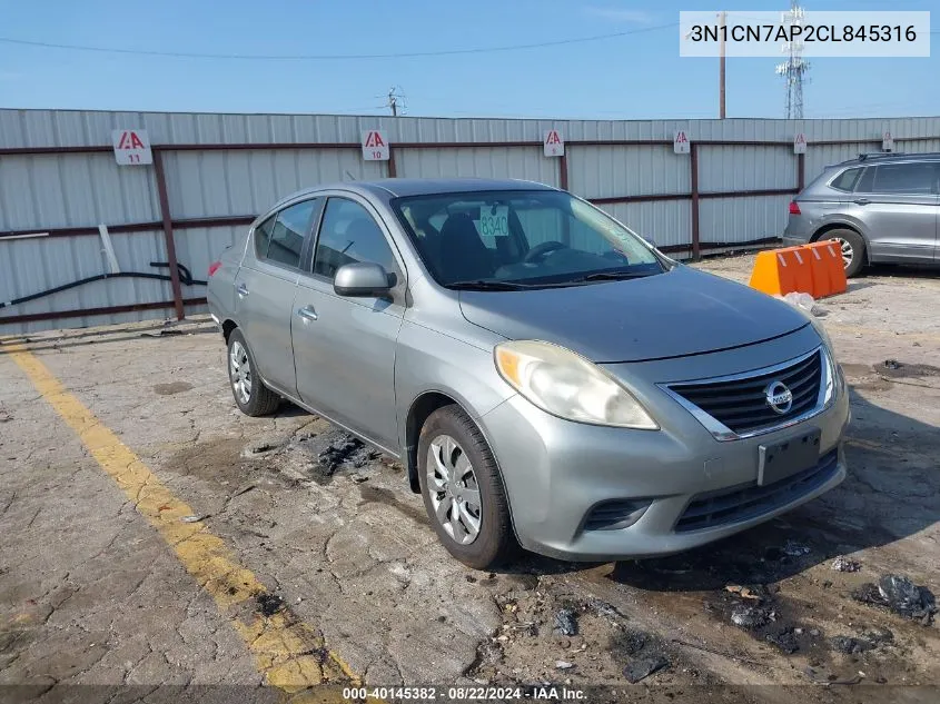 2012 Nissan Versa 1.6 Sv VIN: 3N1CN7AP2CL845316 Lot: 40145382