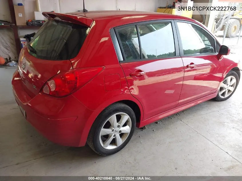 2012 Nissan Versa 1.8 Sl VIN: 3N1BC1CPXCK222768 Lot: 40210840