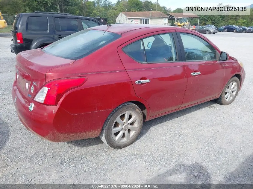 3N1CN7AP8CL826138 2012 Nissan Versa S/Sv/Sl