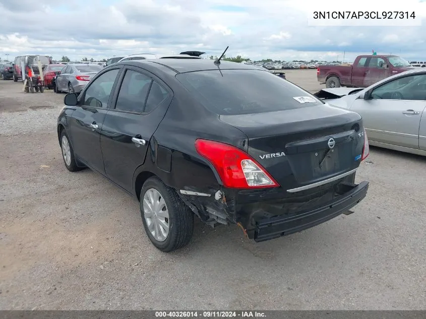 2012 Nissan Versa S/Sv/Sl VIN: 3N1CN7AP3CL927314 Lot: 40326014