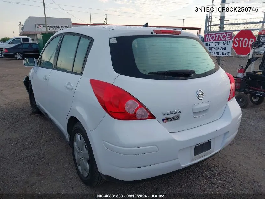 2012 Nissan Versa S/Sl VIN: 3N1BC1CP8CK250746 Lot: 40331368