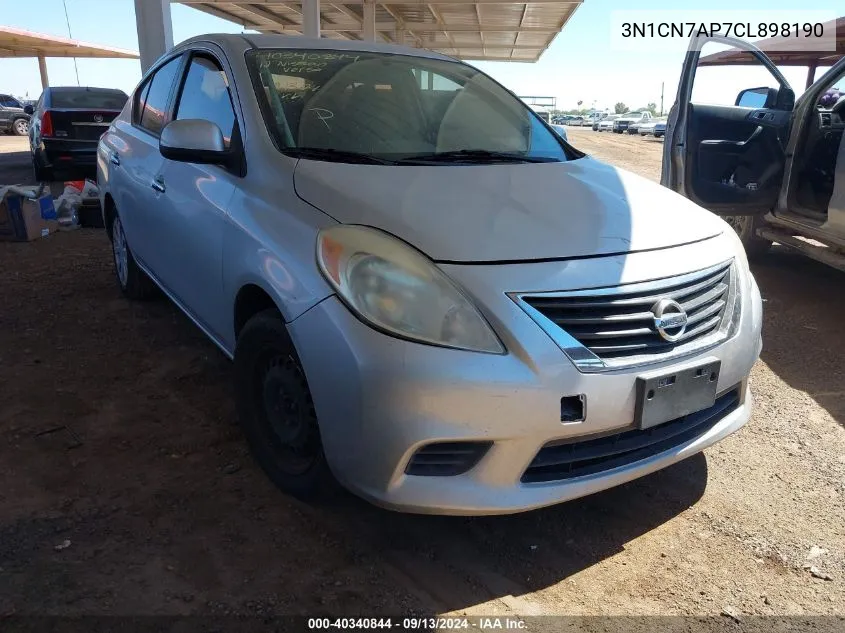 2012 Nissan Versa 1.6 Sv VIN: 3N1CN7AP7CL898190 Lot: 40340844