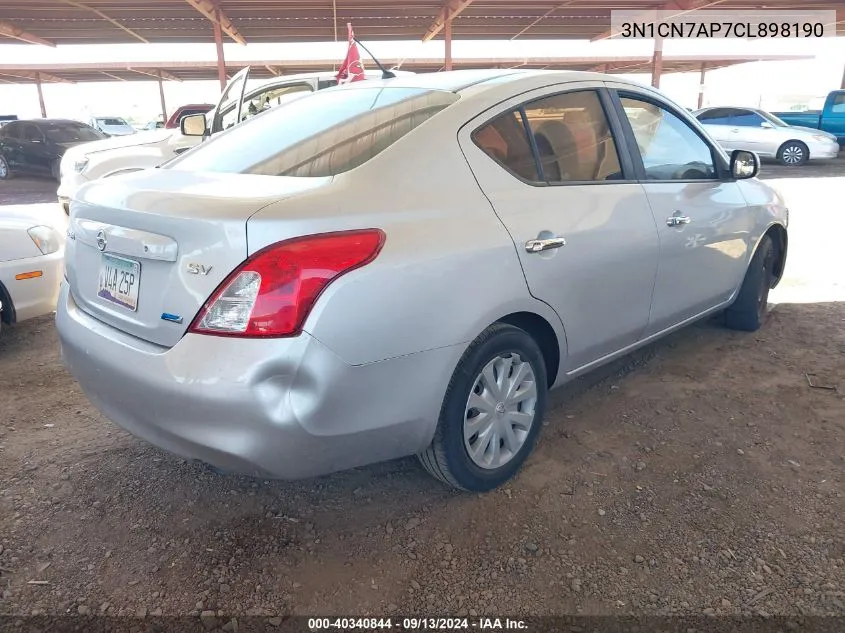 2012 Nissan Versa 1.6 Sv VIN: 3N1CN7AP7CL898190 Lot: 40340844