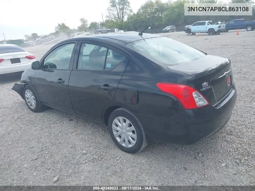 2012 Nissan Versa 1.6 S VIN: 3N1CN7AP8CL863108 Lot: 40349023