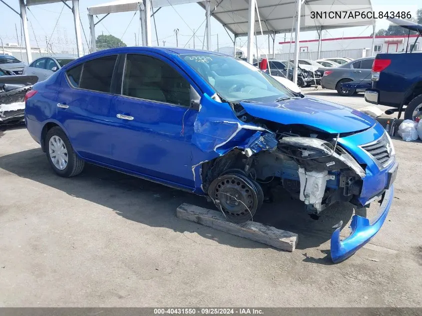 2012 Nissan Versa 1.6 Sv VIN: 3N1CN7AP6CL843486 Lot: 40431550