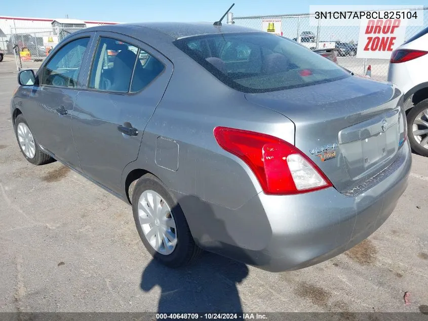 2012 Nissan Versa 1.6 S VIN: 3N1CN7AP8CL825104 Lot: 40648709