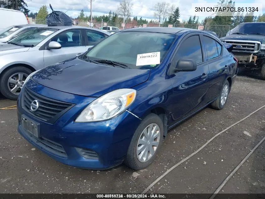 2012 Nissan Versa S/Sv/Sl VIN: 3N1CN7AP7CL861334 Lot: 40711734