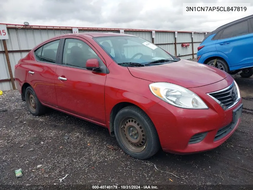 2012 Nissan Versa 1.6 Sv VIN: 3N1CN7AP5CL847819 Lot: 40740179