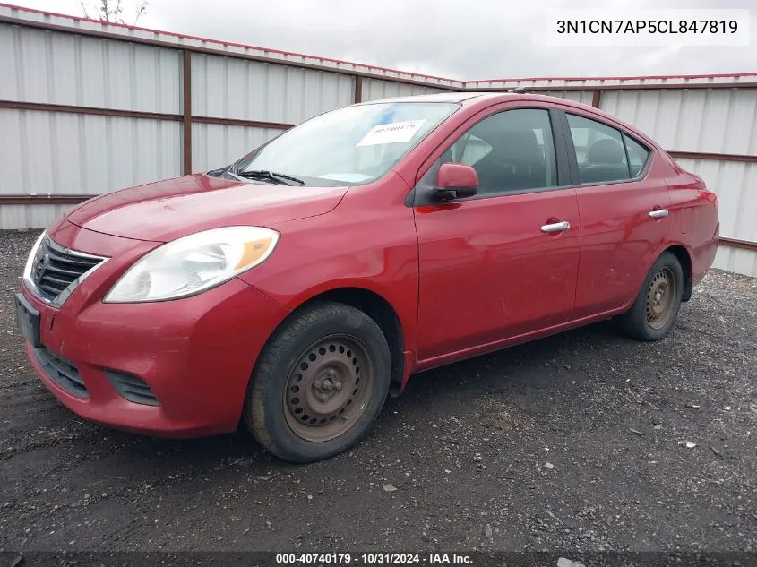 2012 Nissan Versa 1.6 Sv VIN: 3N1CN7AP5CL847819 Lot: 40740179