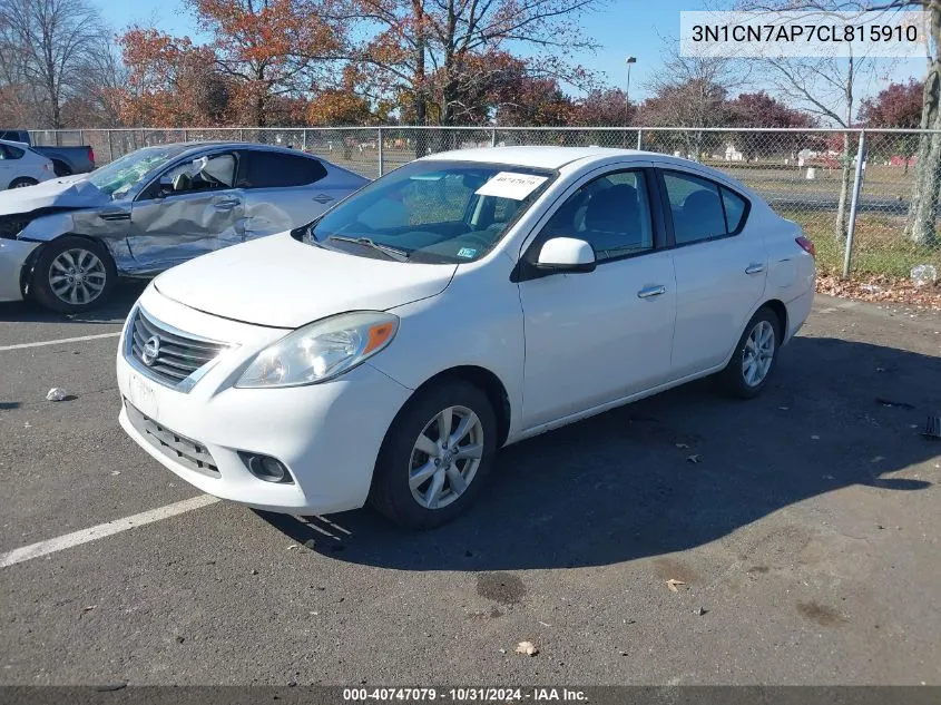 2012 Nissan Versa 1.6 Sl VIN: 3N1CN7AP7CL815910 Lot: 40747079