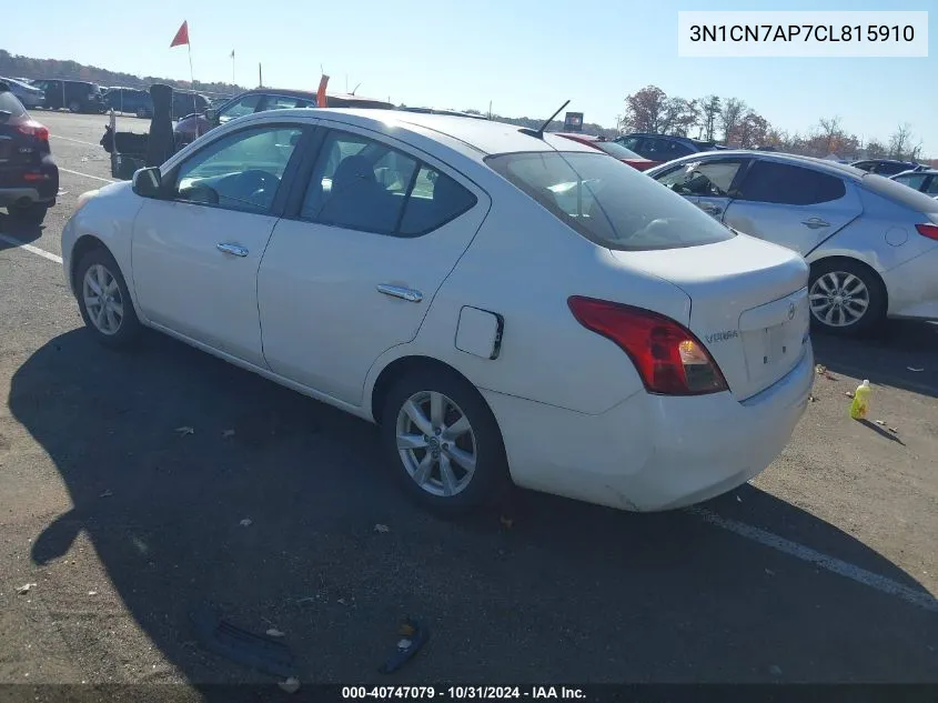 2012 Nissan Versa 1.6 Sl VIN: 3N1CN7AP7CL815910 Lot: 40747079