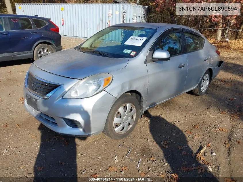 2012 Nissan Versa 1.6 Sv VIN: 3N1CN7AP6CL890694 Lot: 40754214