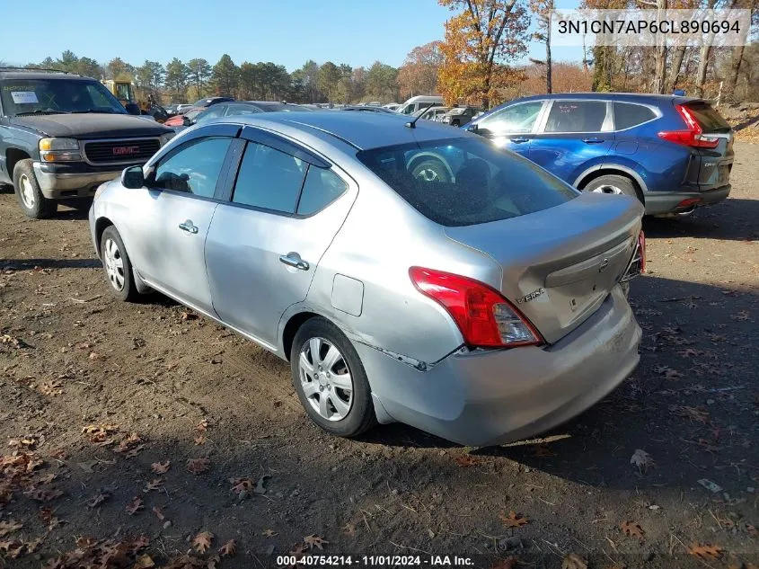 2012 Nissan Versa 1.6 Sv VIN: 3N1CN7AP6CL890694 Lot: 40754214