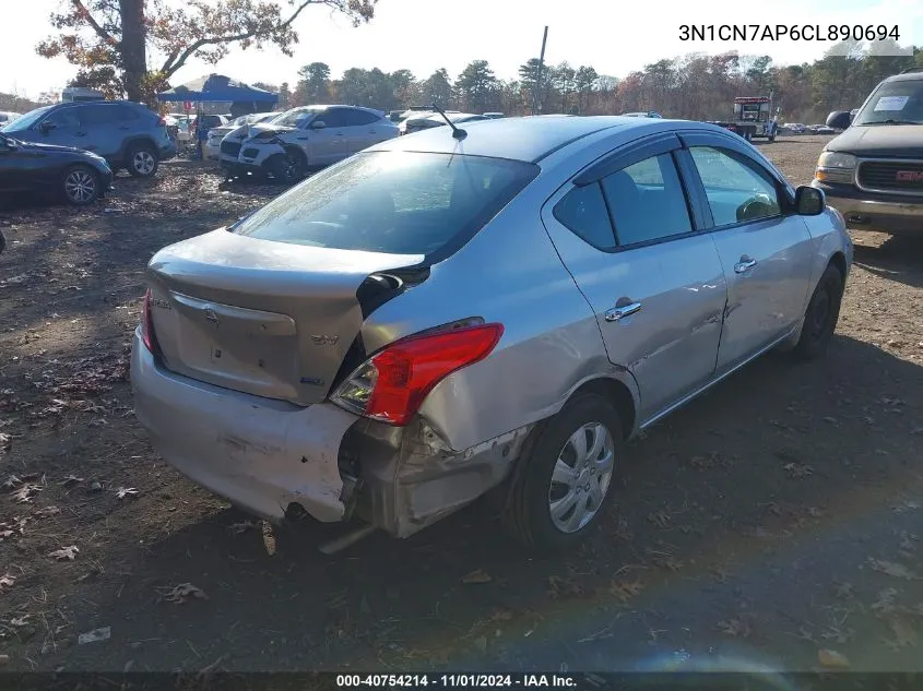 2012 Nissan Versa 1.6 Sv VIN: 3N1CN7AP6CL890694 Lot: 40754214